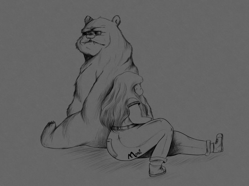 Bear and lady 0