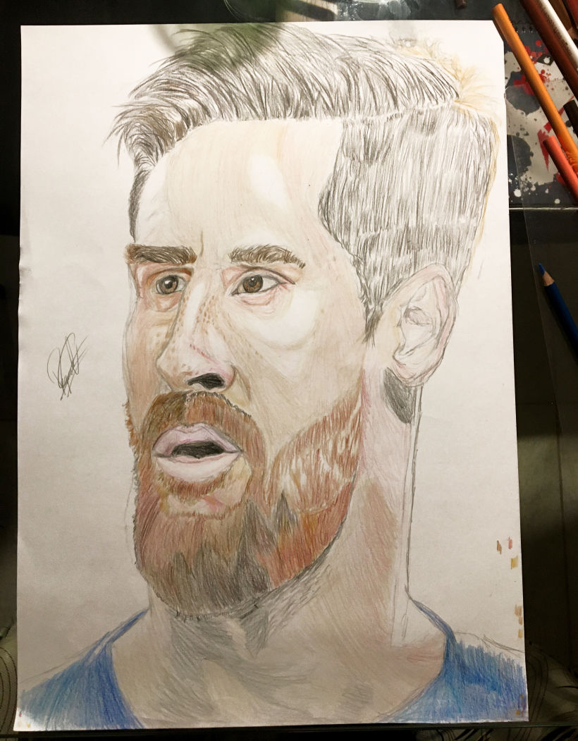 Meu desenho realista do melhor do mundo Lionel Messi