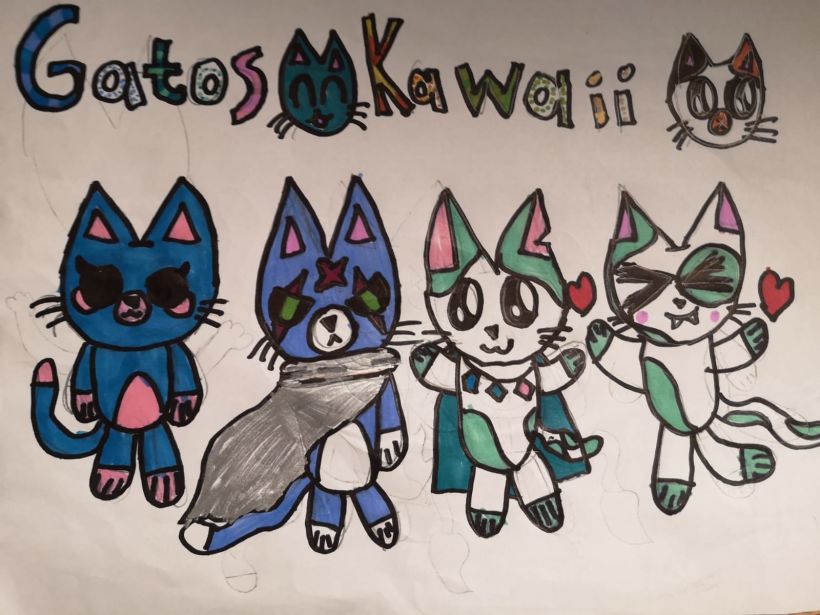 Bonito desenho de gato kawaii gerar ai