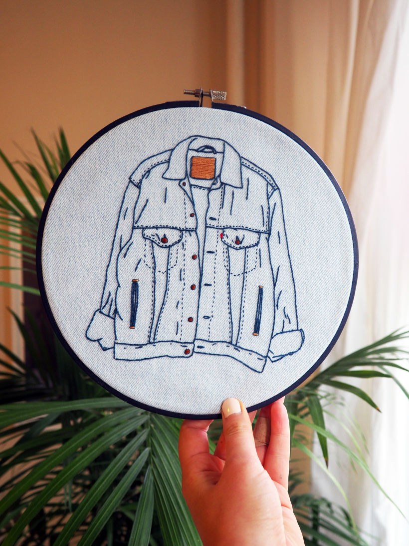 Vintage Levi's - Hand embroidered and punch needle on vintage denim - 2019