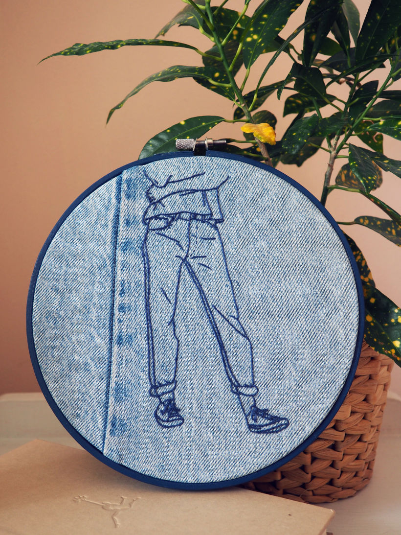 Vintage Levi's - Hand embroidered and punch needle on vintage denim - 2018