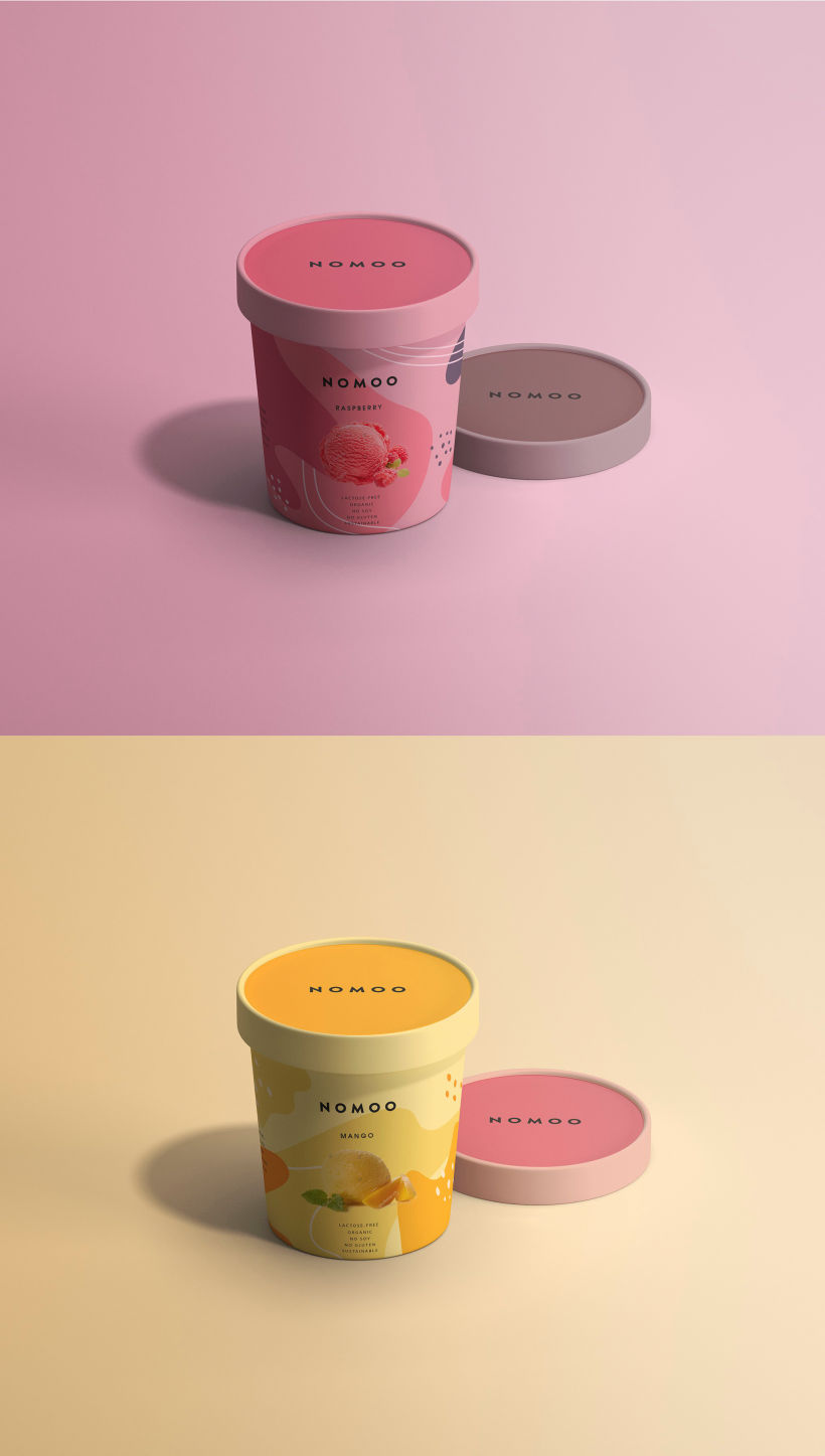 Packaging raspberry and mango ice cream 0