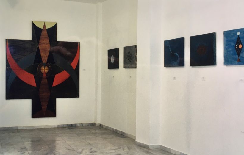 Vista parcial de la exposición "Walam Olum" . Galeria Imaginarte. Sevilla, 1994