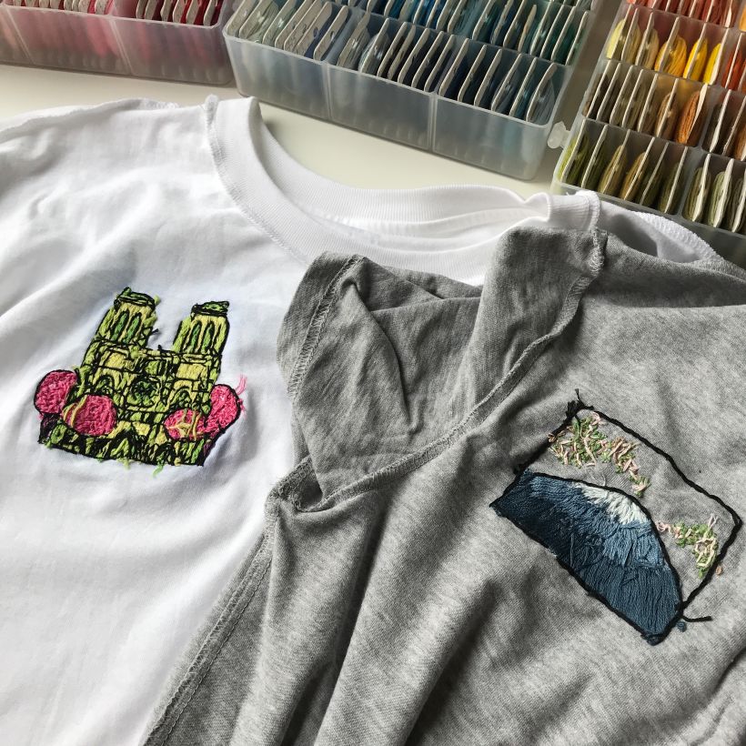 Embroidery on the t-shirts 1