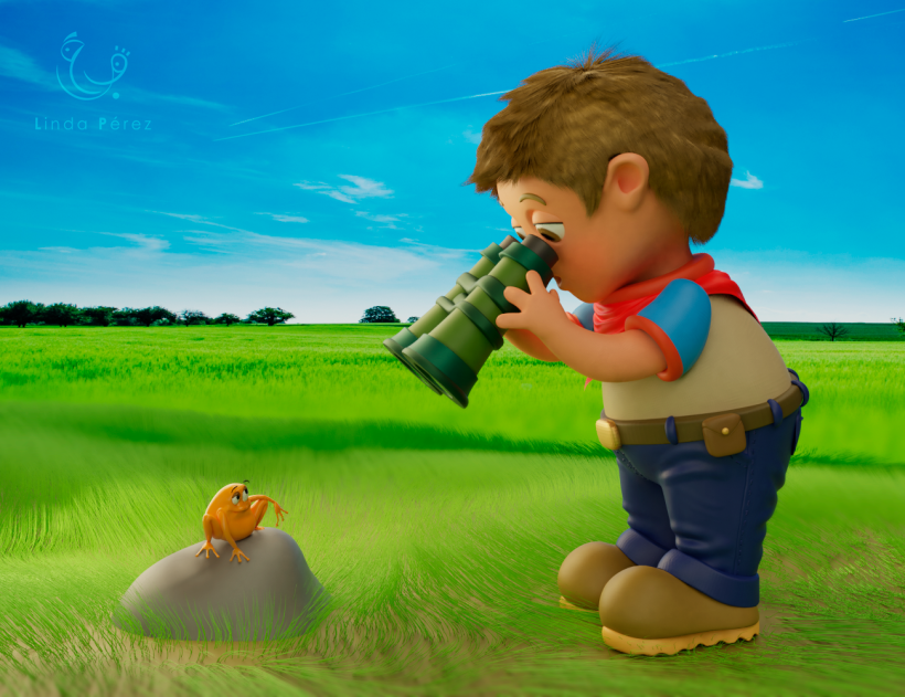 Proyecto modelado 3d : The boy scout & frog 0