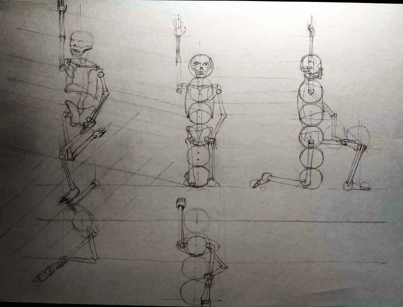 Mi Proyecto del curso: "Dibujo anatómico para principiantes". Un Vitruvio usando las proporciones que nos indicó ZURSOIF 1