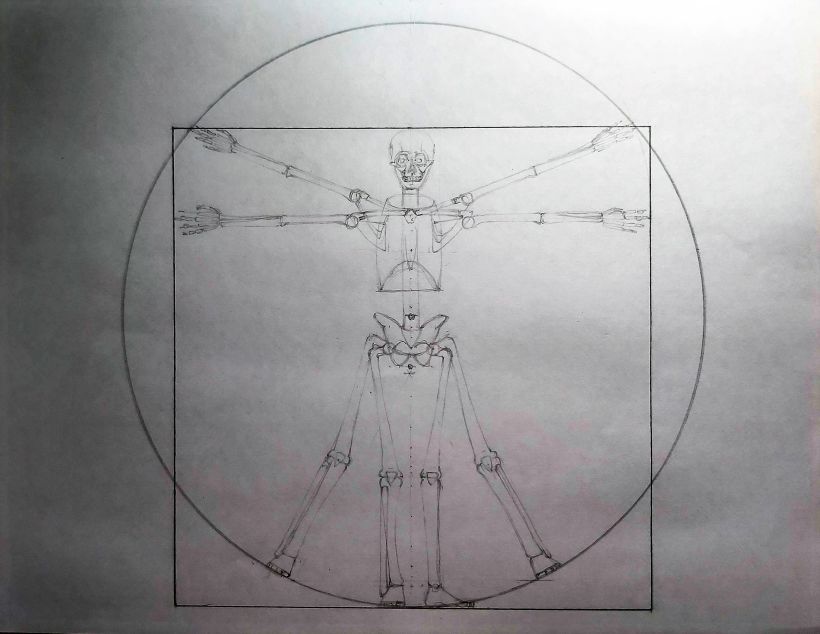 Mi Proyecto del curso: "Dibujo anatómico para principiantes". Un Vitruvio usando las proporciones que nos indicó ZURSOIF 7