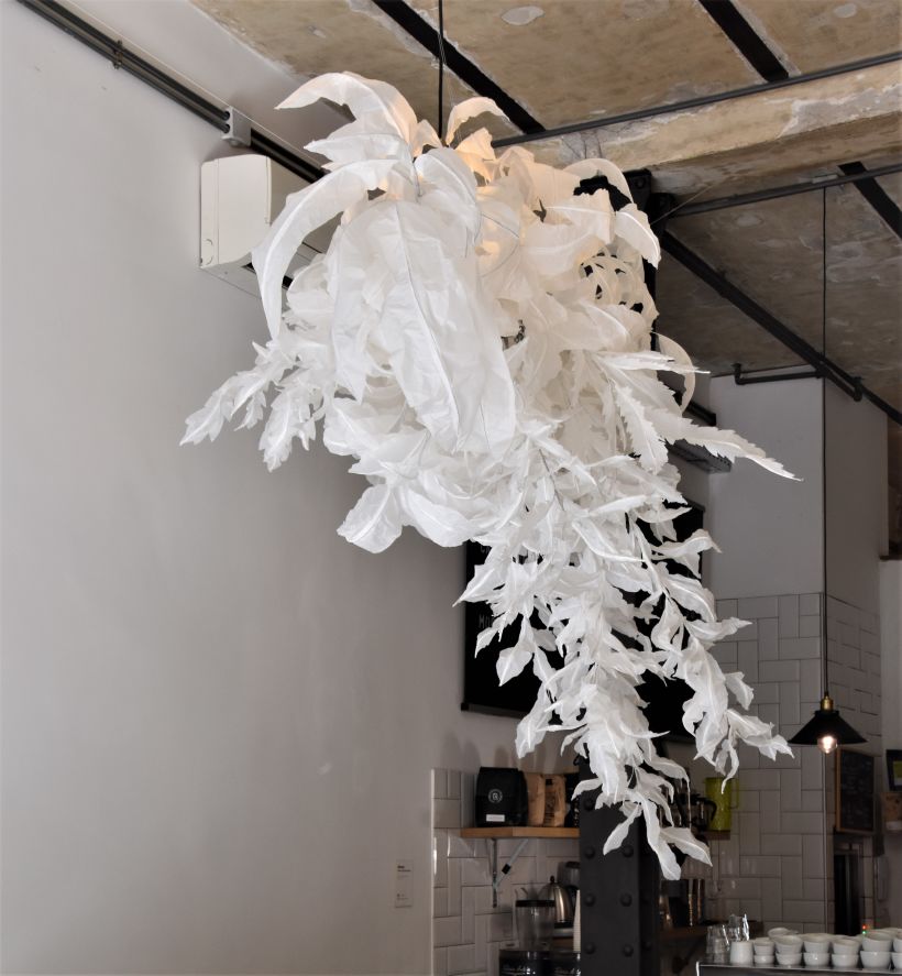 "Winter": Paper and wire sculptural installation 1