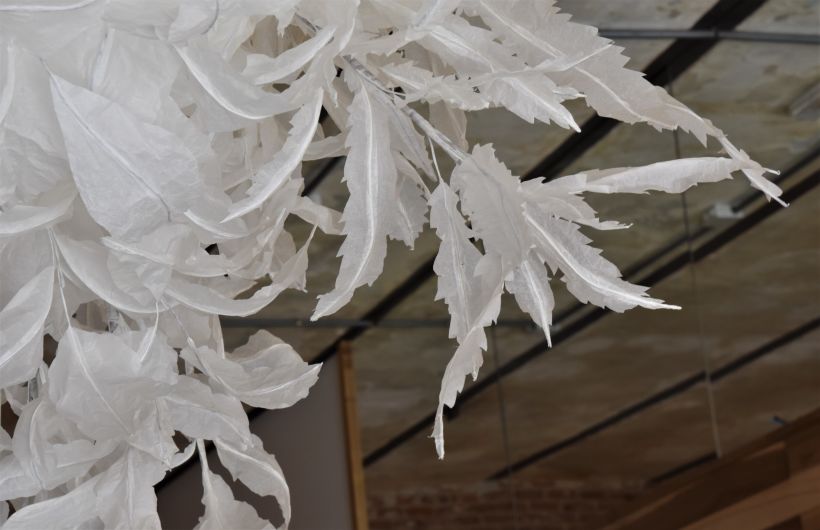 "Winter": Paper and wire sculptural installation 4