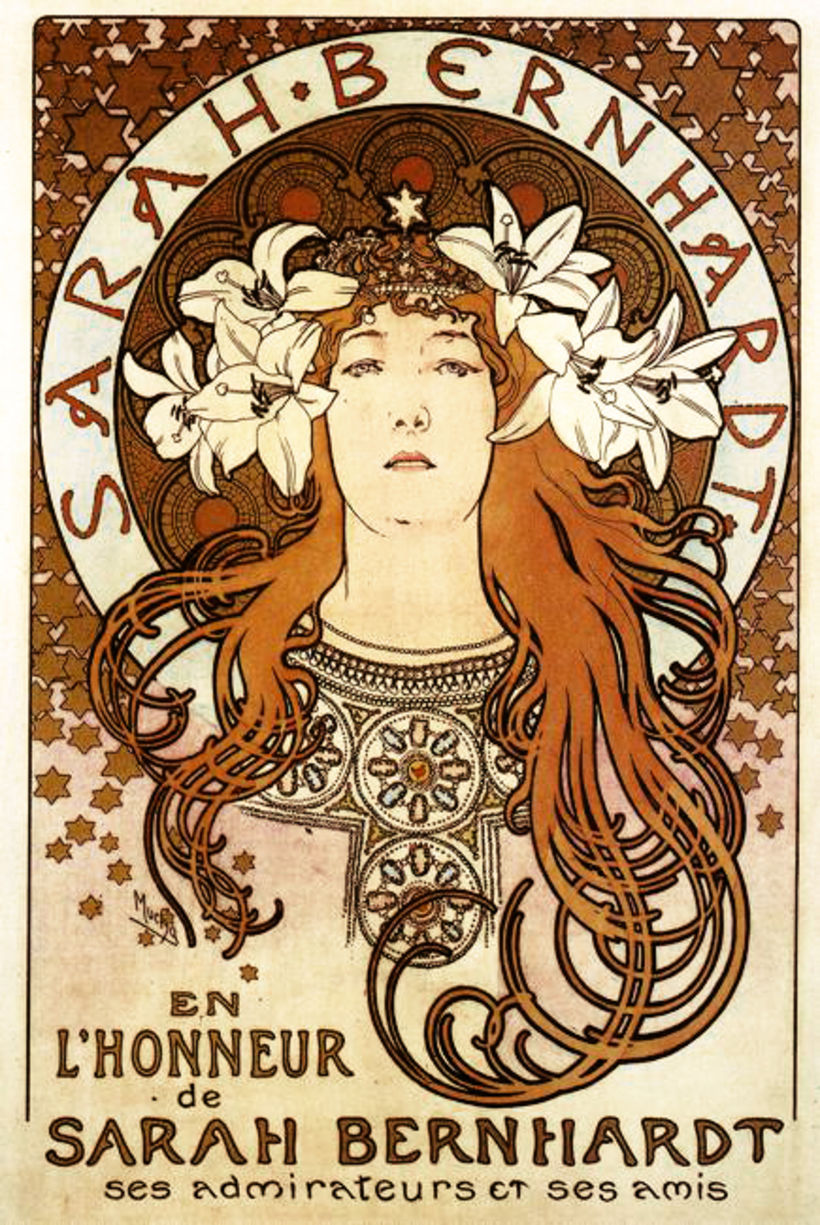 "Sarah Bernhardt", Alphonse Mucha (1896)