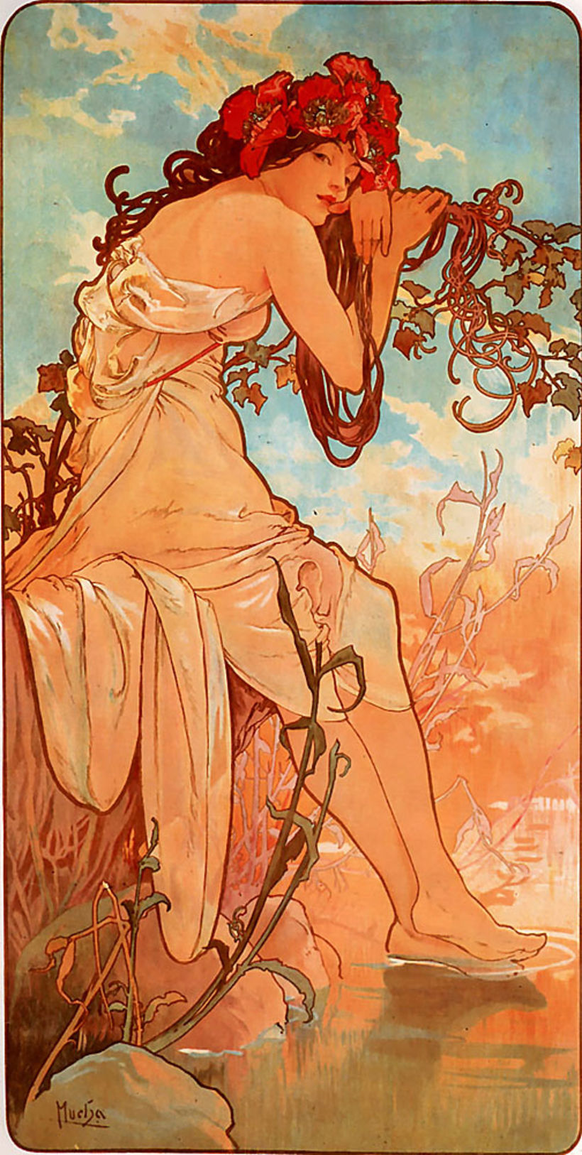 "Verano", Alphonse Mucha (1896)