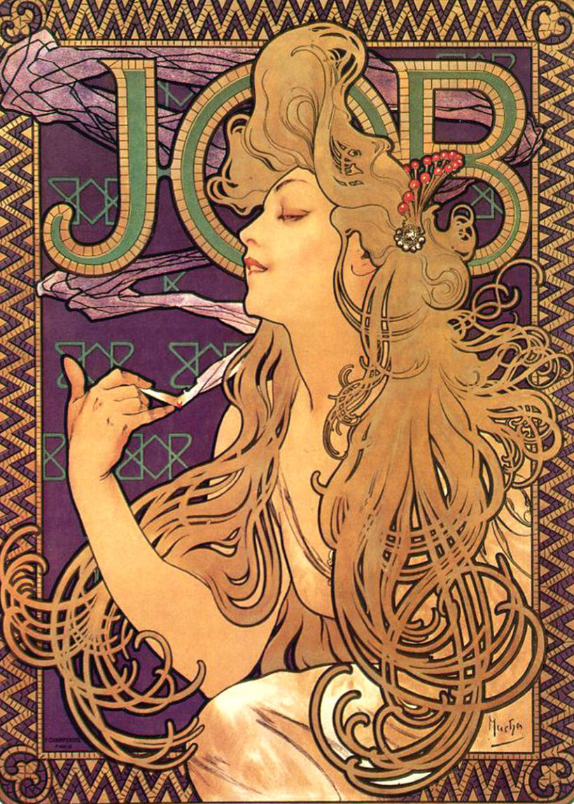 Póster para el papel de cigarrillos Job, Alphonse Mucha (1898)