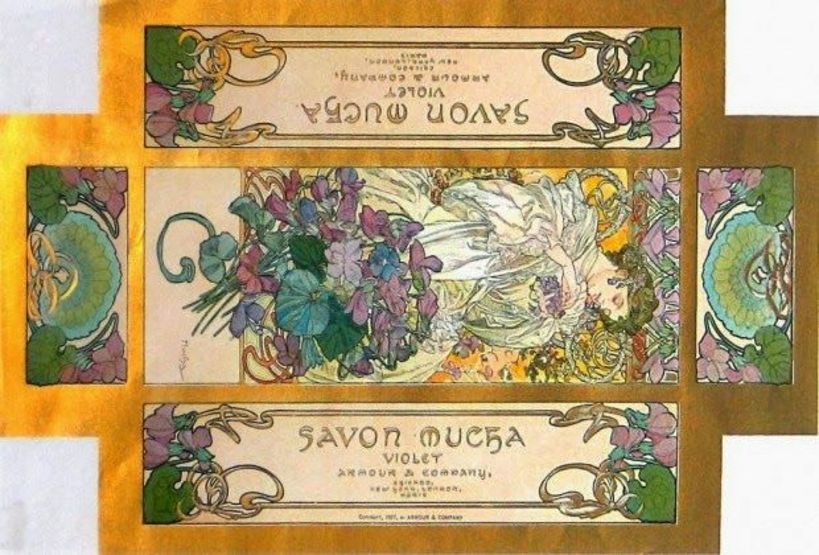 Empaque del jabón Savon Mucha, Alphonse Mucha (1906). Mucha Foundation