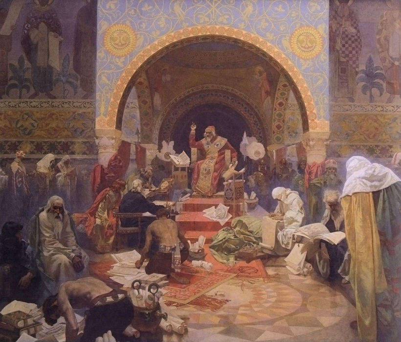 El zar búlgaro Simeón el Grande, Alphonse Mucha (1912)