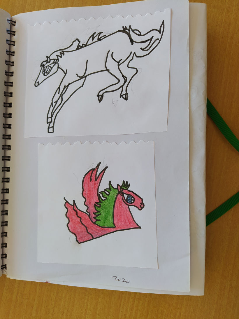 Mi Proyecto del curso: Dibujo y creatividad para pequeños grandes artistas. Experimentando en el dibujo y creatividad con mi hija 7
