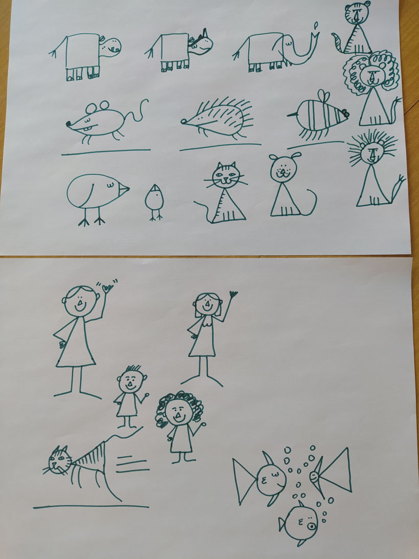 Mi Proyecto del curso: Dibujo y creatividad para pequeños grandes artistas. Experimentando en el dibujo y creatividad con mi hija 9