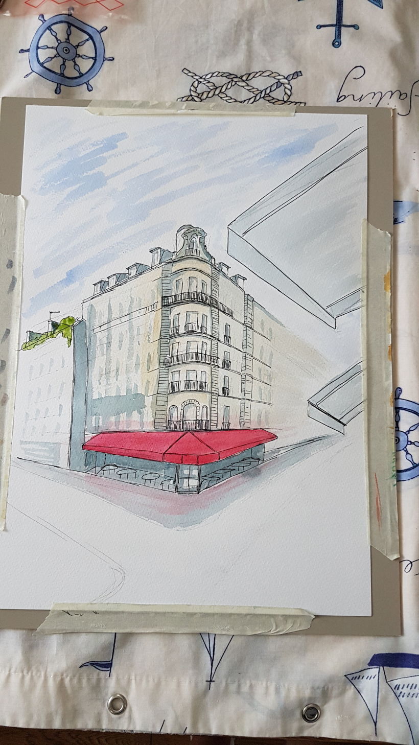 My project in Architectural Sketching with Watercolor and Ink course -1