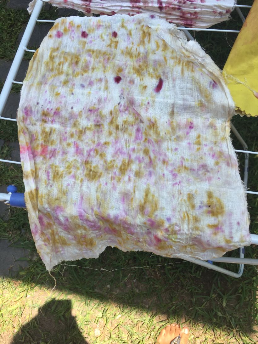 Bundle Dye teñido con marigold y margaritas 