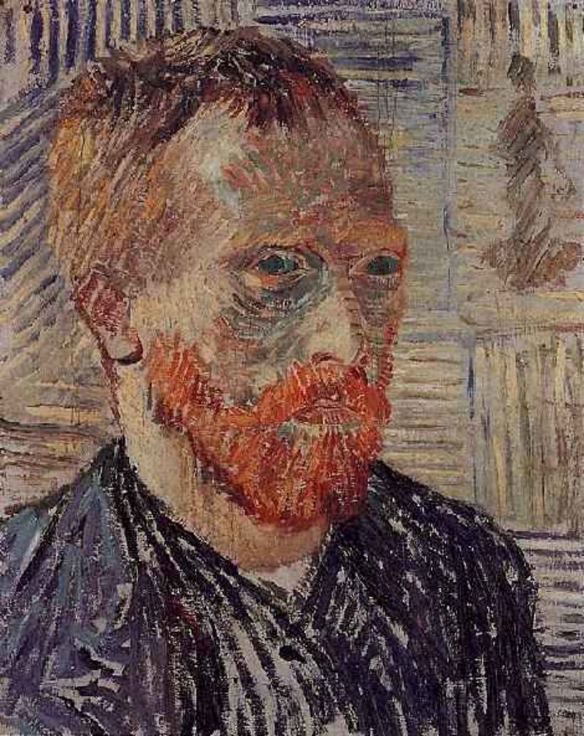 Autorretrato con una impresión japonesa, Vincent van Gogh (1887)