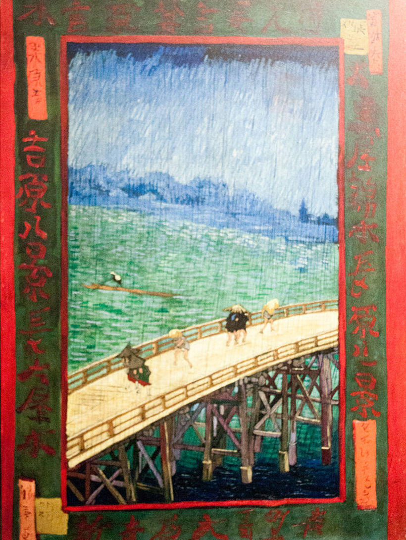 Puente en la lluvia (a partir de Hiroshige), Vincent van Gogh (1887)