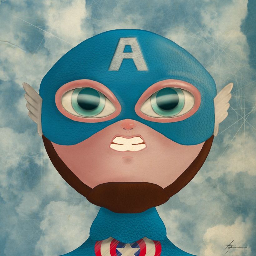 Mi Proyecto del curso: Ilustración digital Capitán América  0