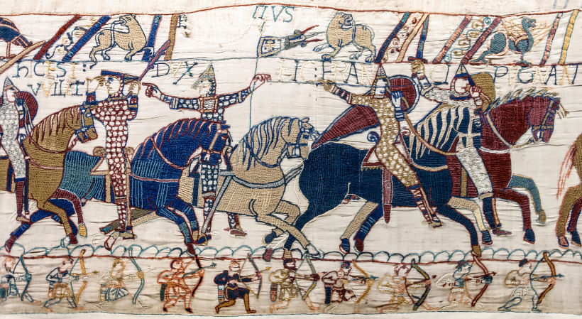 Detalle del tapiz de Bayeux (entre 1082 y 1096)