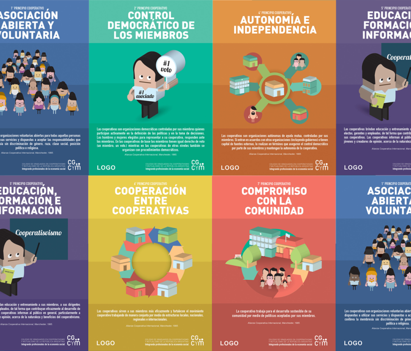 Posters los 7 principios del cooperativismo