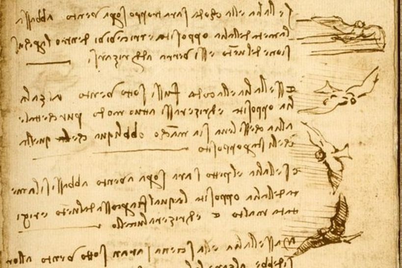A célebre escrita "canhota" de da Vinci