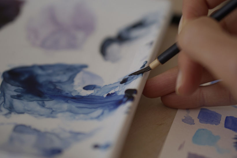 Estudios en Acuarela de una Garza Azul - Watercolor Studies of a Blue Egret 4