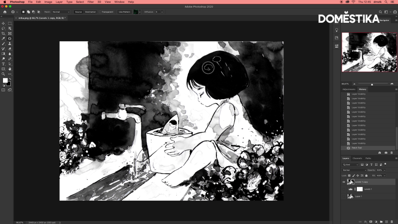 Photoshop Tutorial: How to Enhance a Scanned Illustration 8