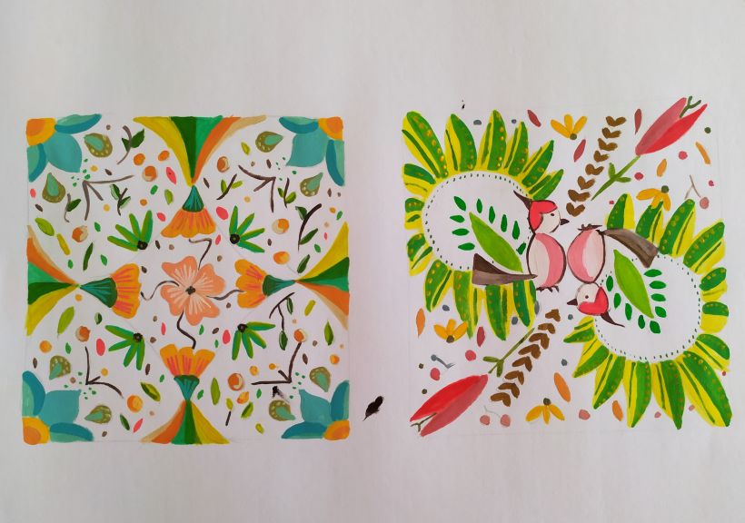 Composición floral con acrílicos 2