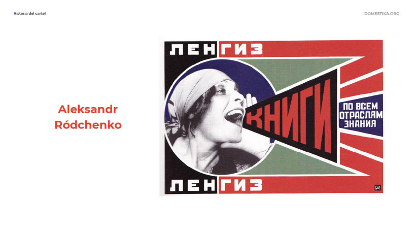 Cartel de estilo constructivista de Aleksandr Ródchenko. 12caracteres