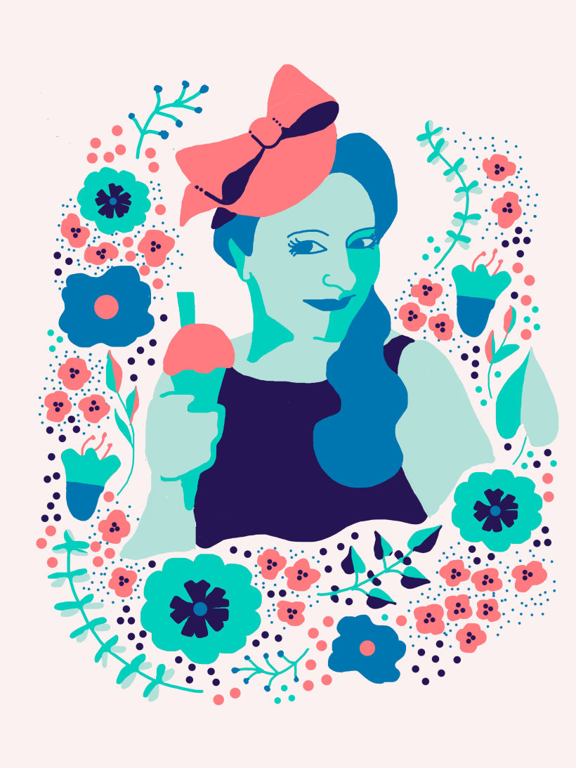 My project in Illustrated portraits with botanical elements  0