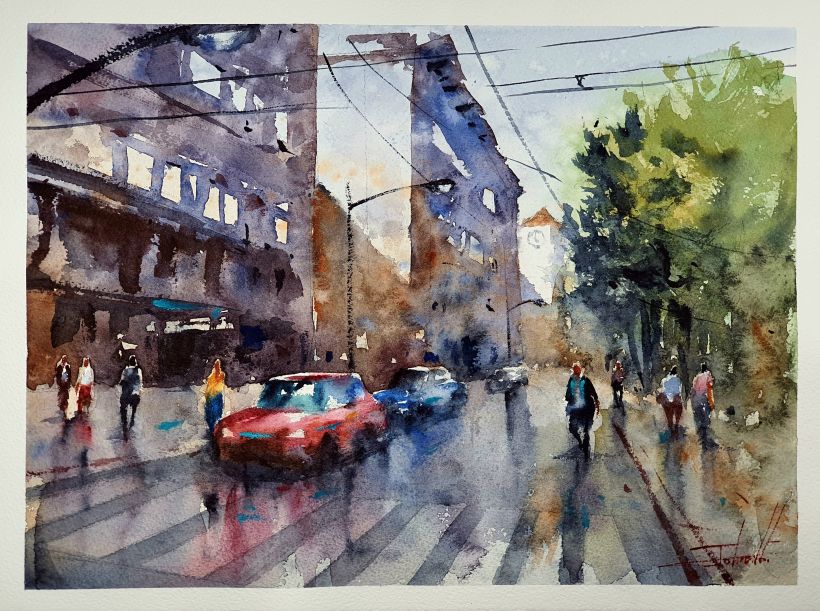 Watercolor Painting - Light and Color in Cityscapes Video Download