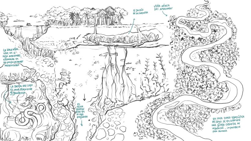 La Sirenita del Amazonas, Ilustración digital para cuentos infantiles 2