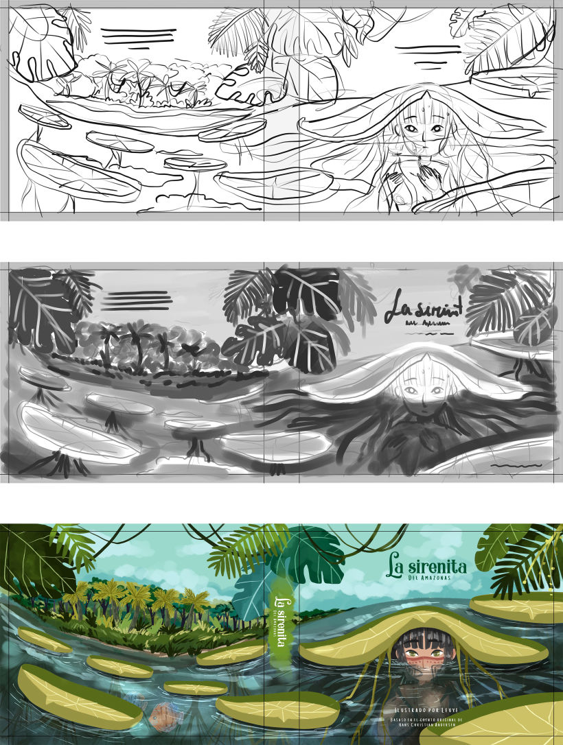 La Sirenita del Amazonas, Ilustración digital para cuentos infantiles 5