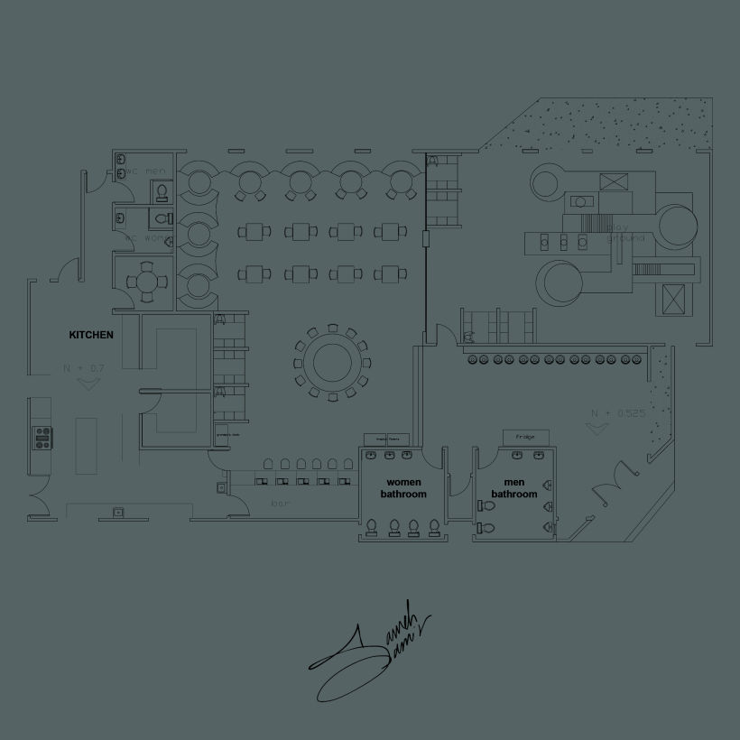 interior plan of the restaurant project