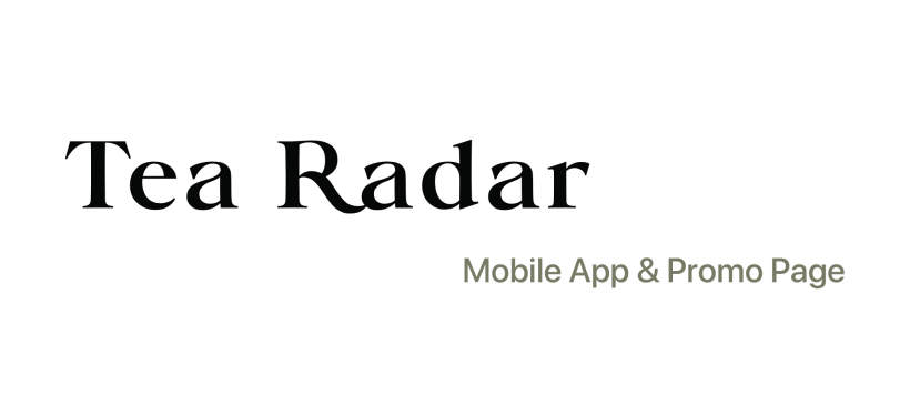 Tea Radar Mobile App & Promo Page. My project in Interface Design with Sketch course 4