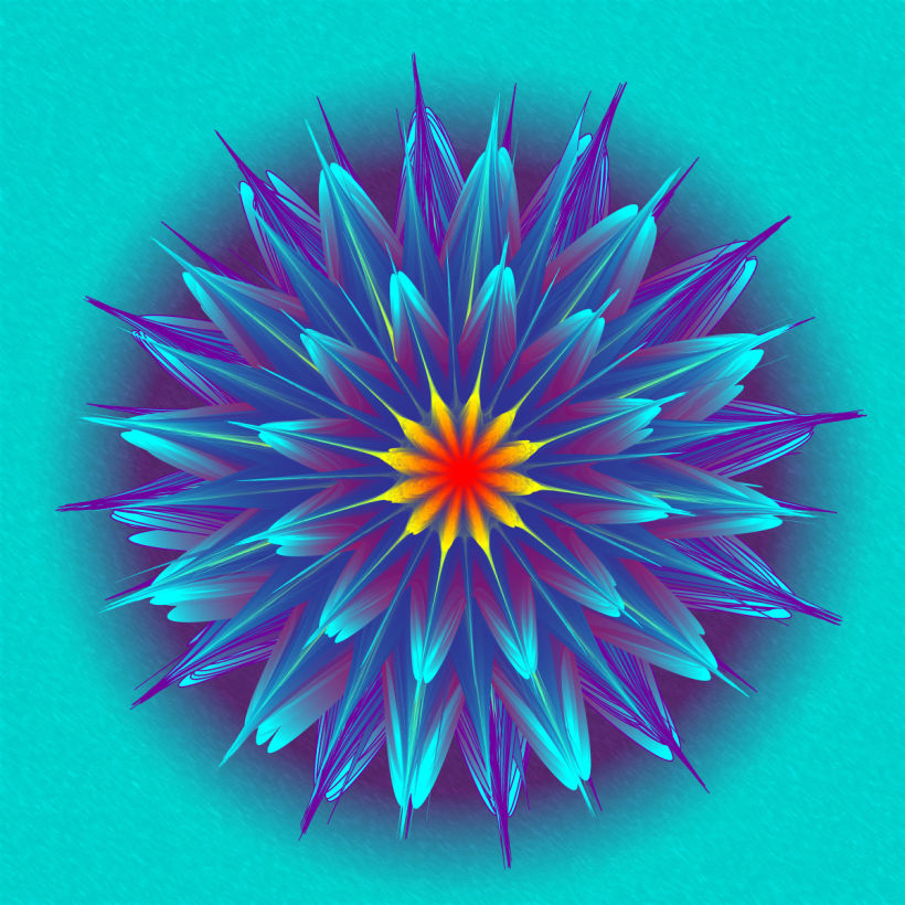 Ilustración Diseño Flor Azul -1