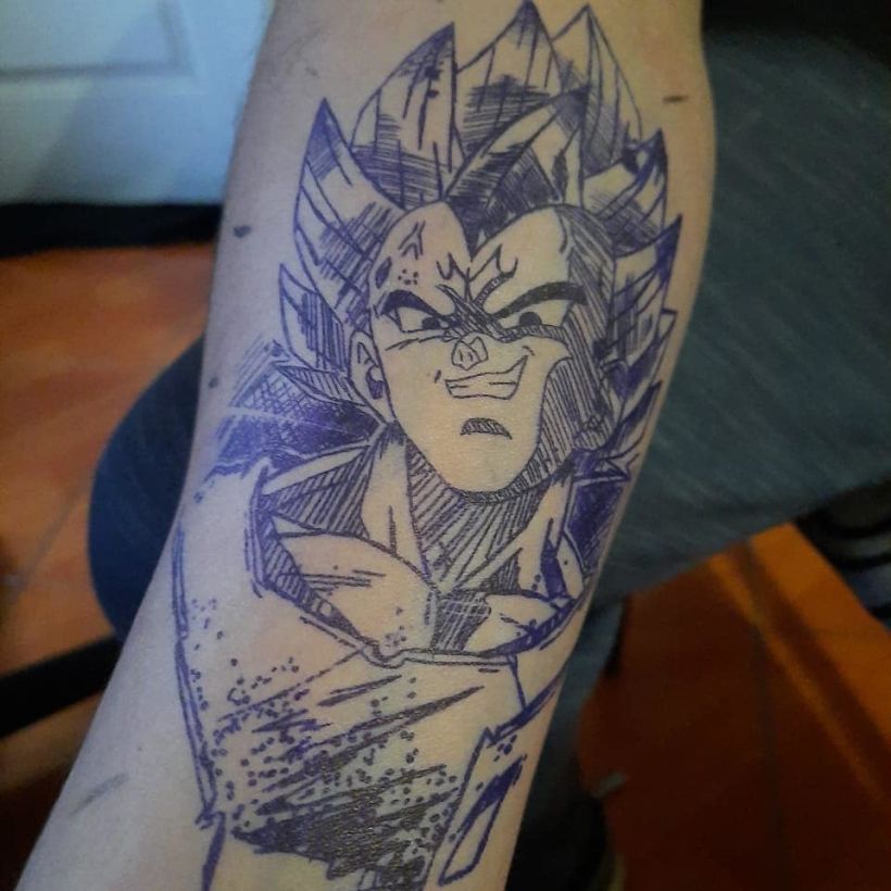 Dragon Ball: Tatuagem de Majin Vegeta é o poder em forma de arte