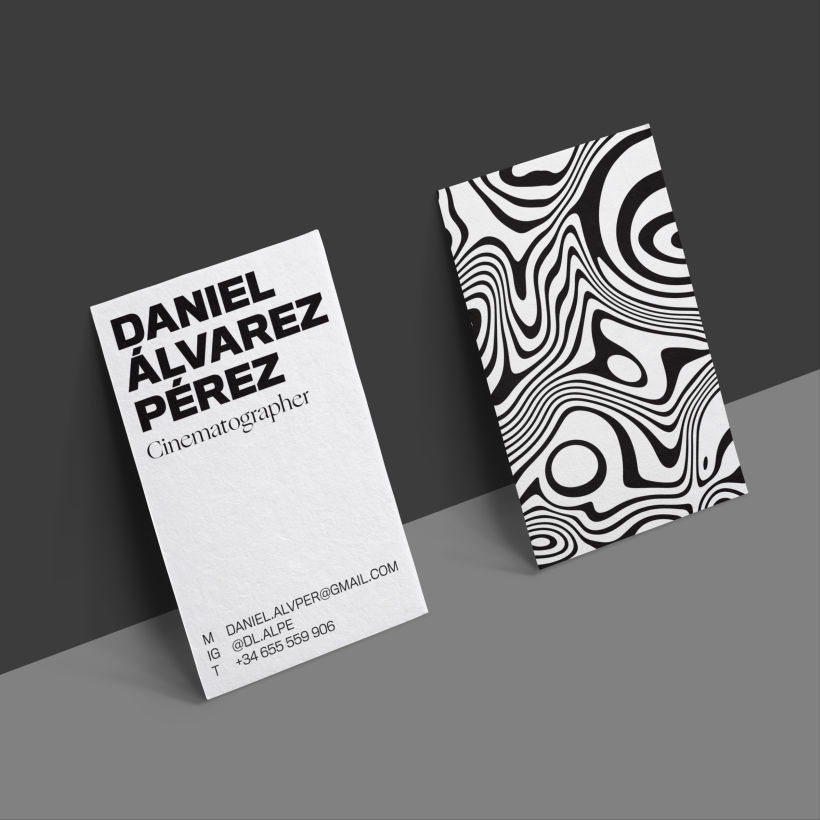 Business cards for Cinematographer Daniel Álvarez Pérez 2
