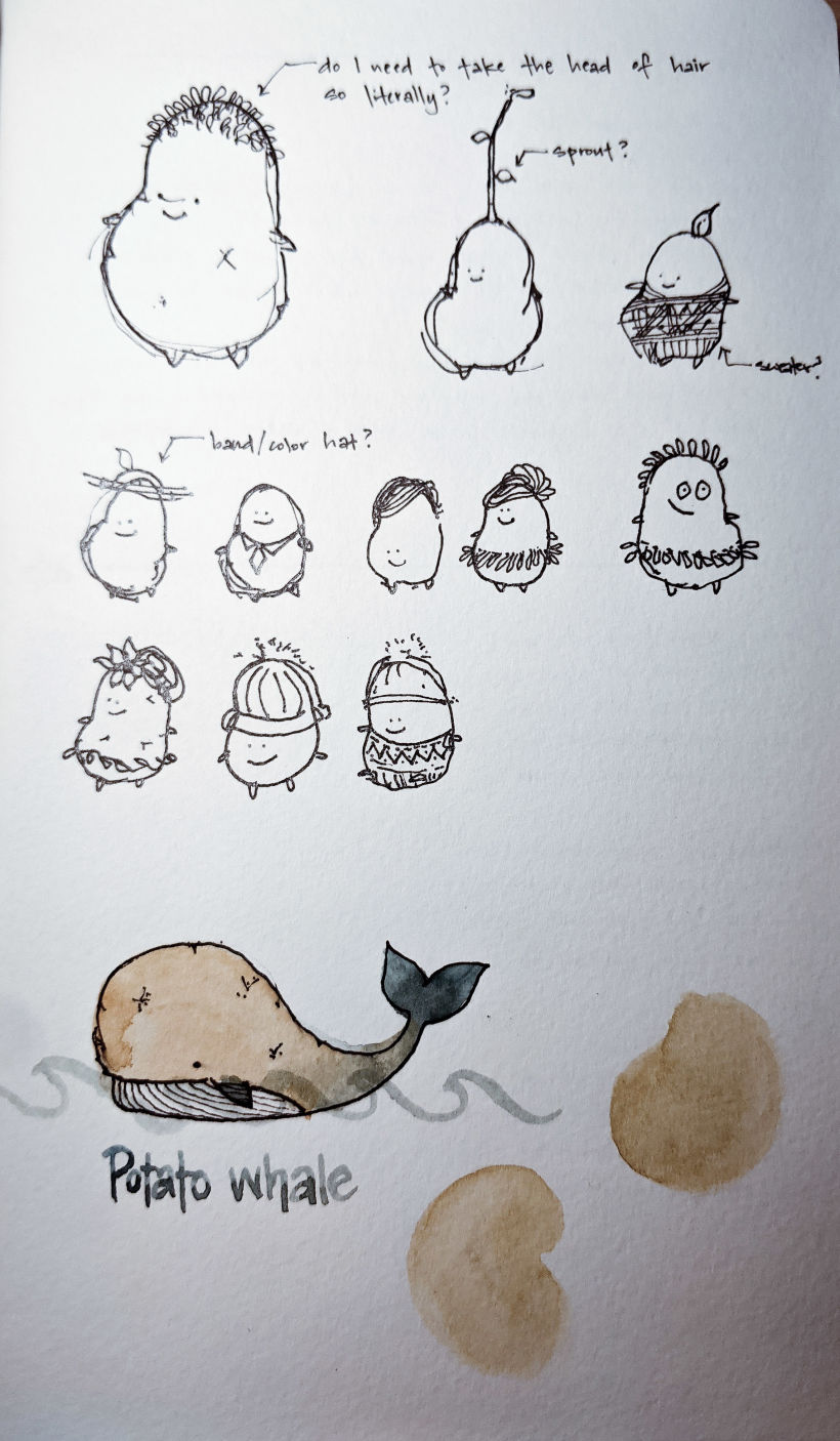 Sketches for a potato character