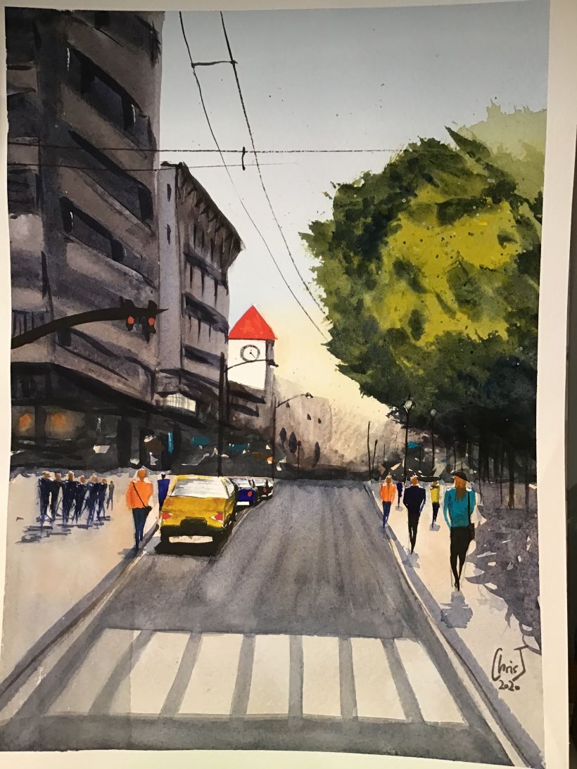 My project in Urban Landscapes in Watercolor course Christine in Australia 0