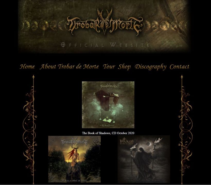 Captura del apartado de la discografía, con la imagen del nuevo CD