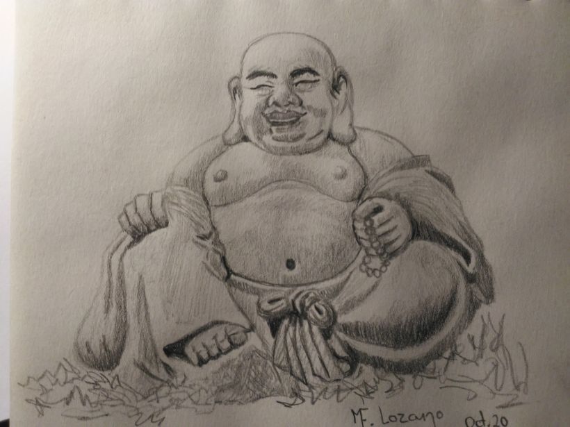 Laughing Buddha drawing easy  How to draw Laughing Buddha step by step   YouTube