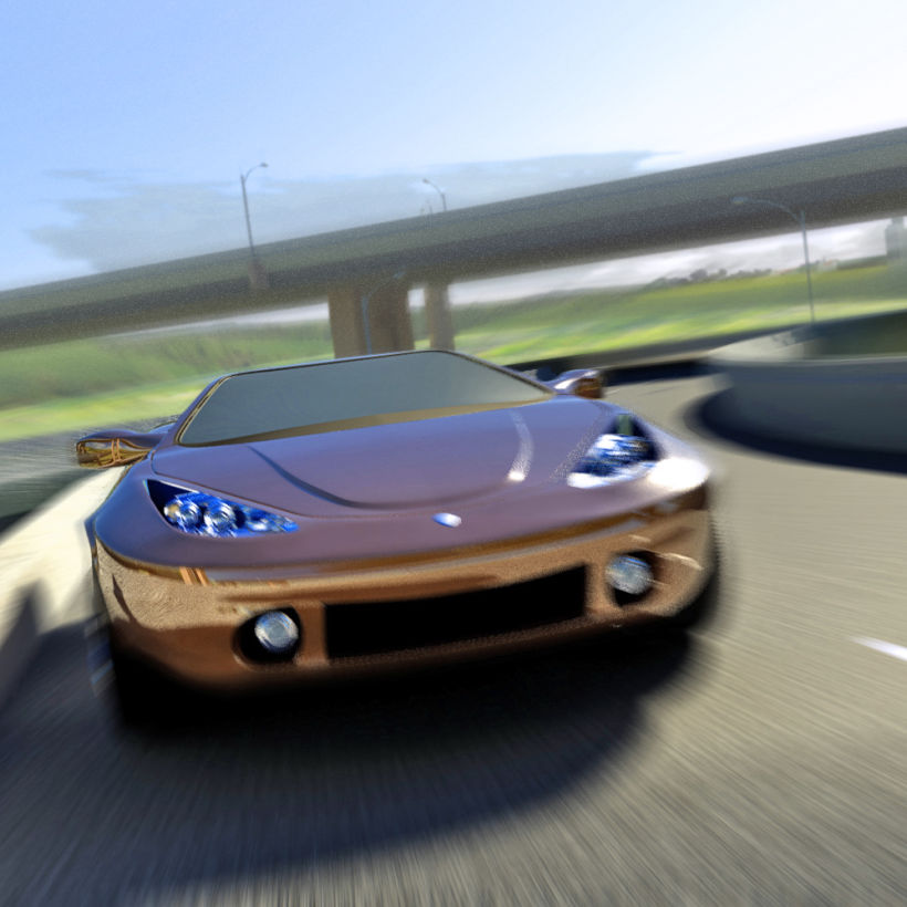 3D low poly, sports car in virtual environments  2