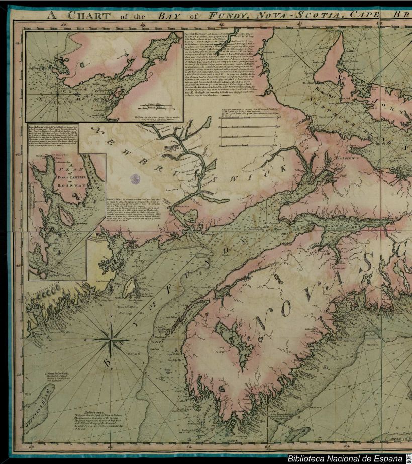 A Chart of the Bay of Fundy, Nova Scotia (ca. 1750-1800)