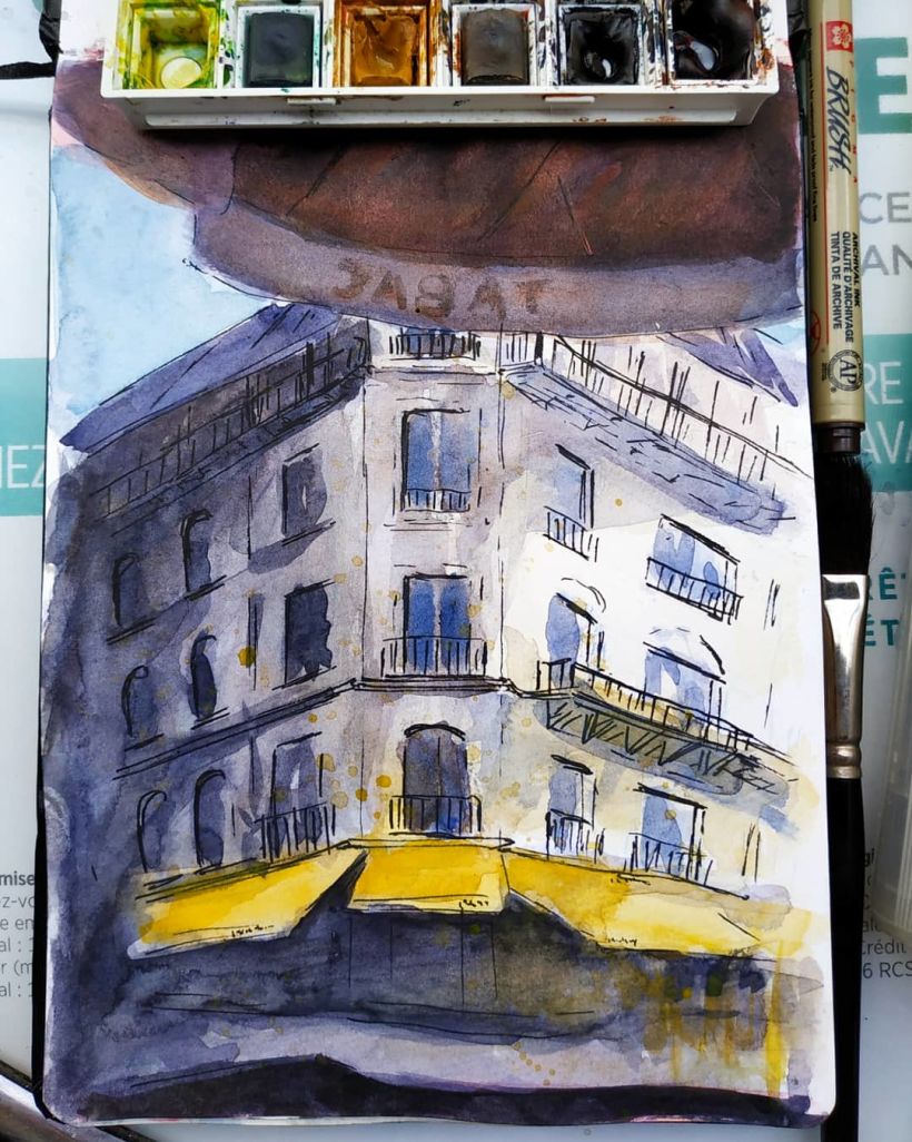 My project in Architectural Sketching with Watercolor and Ink course 0