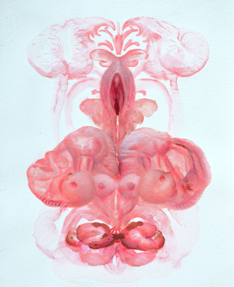 Rosa mística. Acuarela sobre papel. 35 x 45 cm. 2018