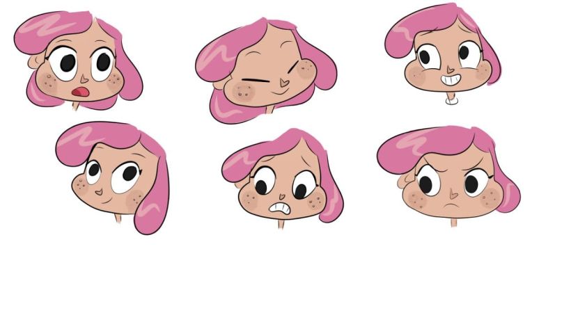 Some expressions to experiment her face.